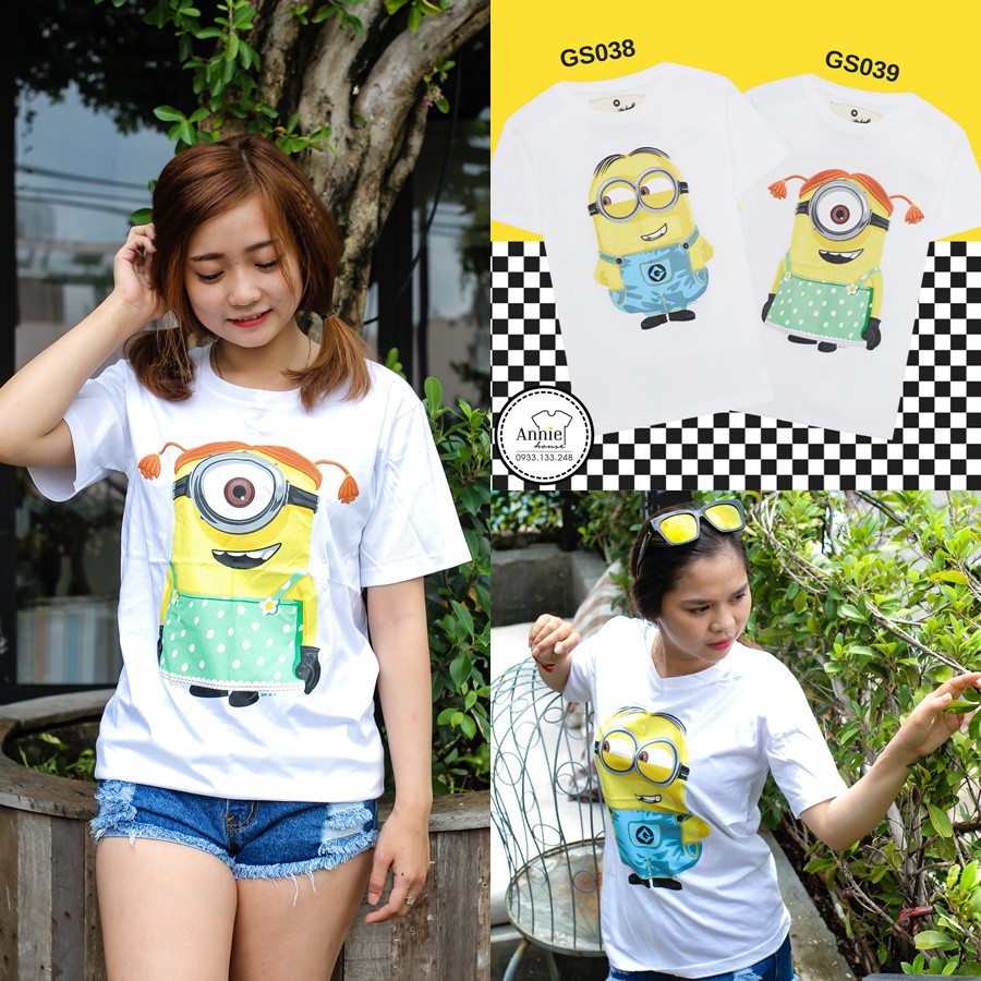Áo thun hoạt hình Thái Minion GS038 GS039 | Shopee Việt nam