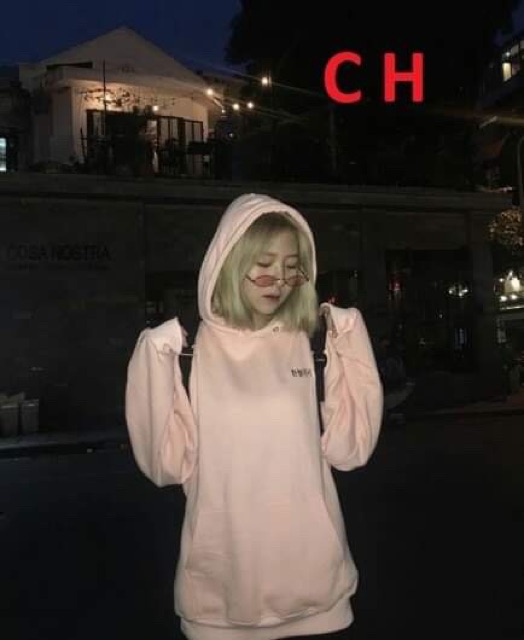 Áo hoodie chữ Hàn Good màu hương COH1019