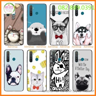 Ốp lưng hình thú cưng, chó mèo Realme 5i / Realme 5S / Realme 5 Pro / Realme Q/ Realme C3