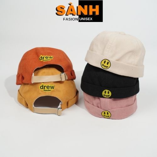 Nón Beanie vành tròn DREW Mũ tròn phong cách Retro thời trang Hàn Quốc form Unisex nam nữ B11