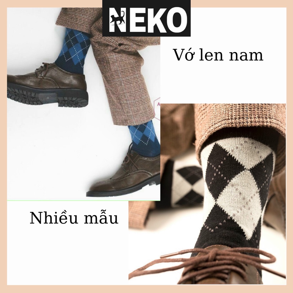 Vớ len cao cổ nam nhiều mẫu, tất nam cao cổ công sở nhiều màu NEKO