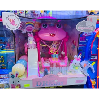 Bộ đồ chơi nhà Thỏ cầu tuột và xích đu