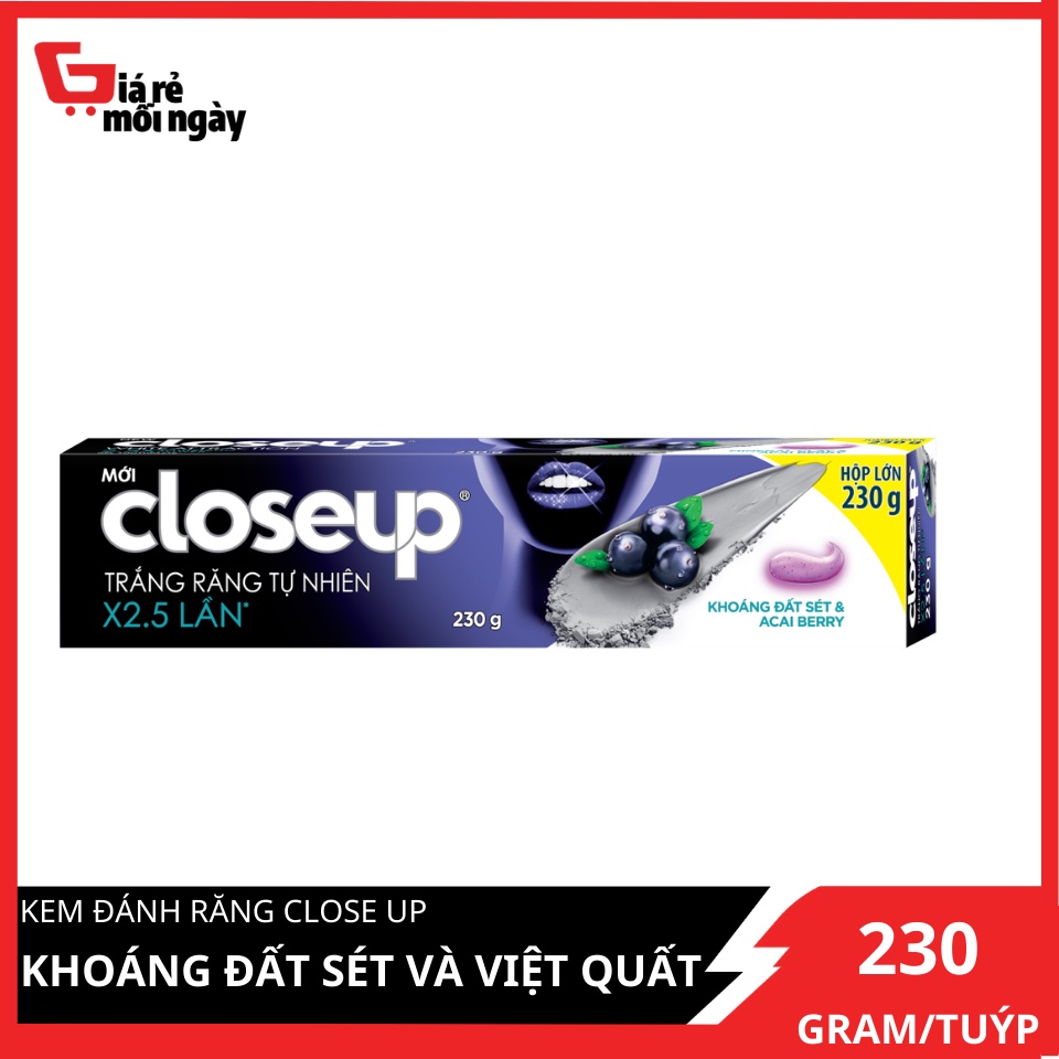 Kem đánh răng Close up Khoáng đất sét và Việt quất 230g