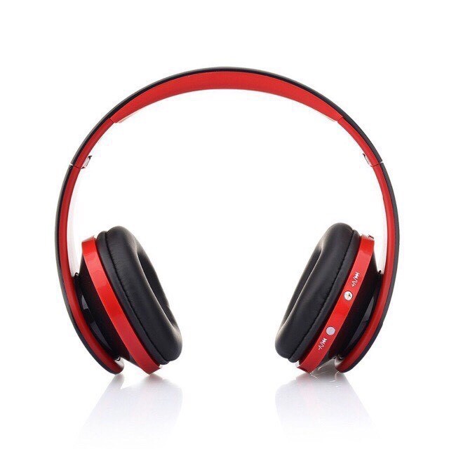 Tai nghe bluetooth NX-8252 không dây Âm thanh Hifi Đỏ - Đen Gập gọn