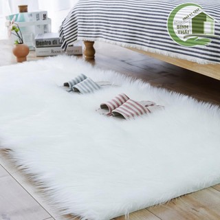 [ 40 x 50cm ] Thảm lông xù màu trắng - thảm trang trí - chụp hình ảnh