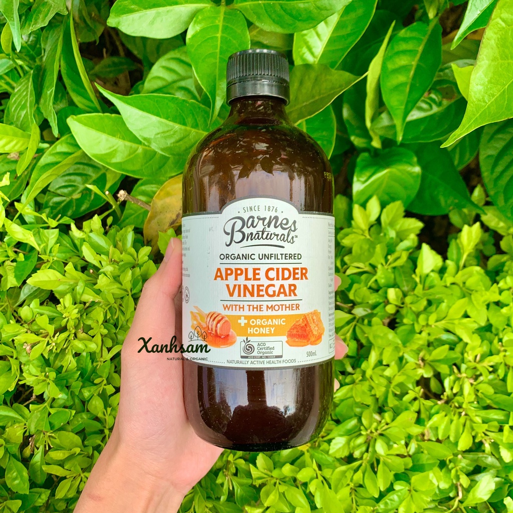 Giấm Táo Mật Ong Hữu Cơ Barnes Naturals 500ml - XanhSam