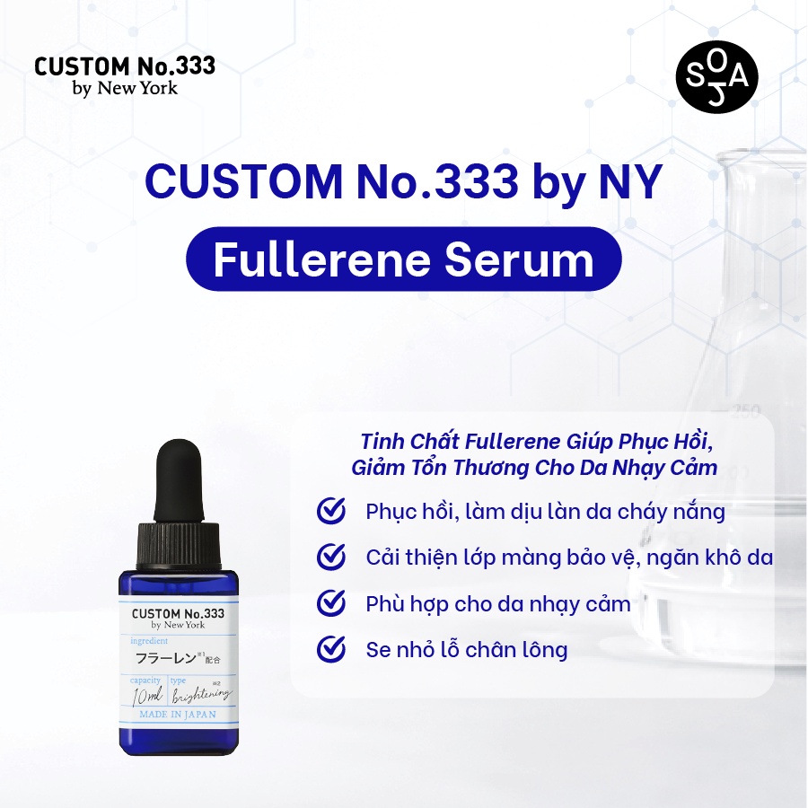 Tinh Chất Fullerene Giúp Phục Hồi, Giảm Tổn Thương Cho Da Nhạy Cảm 10 mL Custom No.333 by New York Fullerene Serum