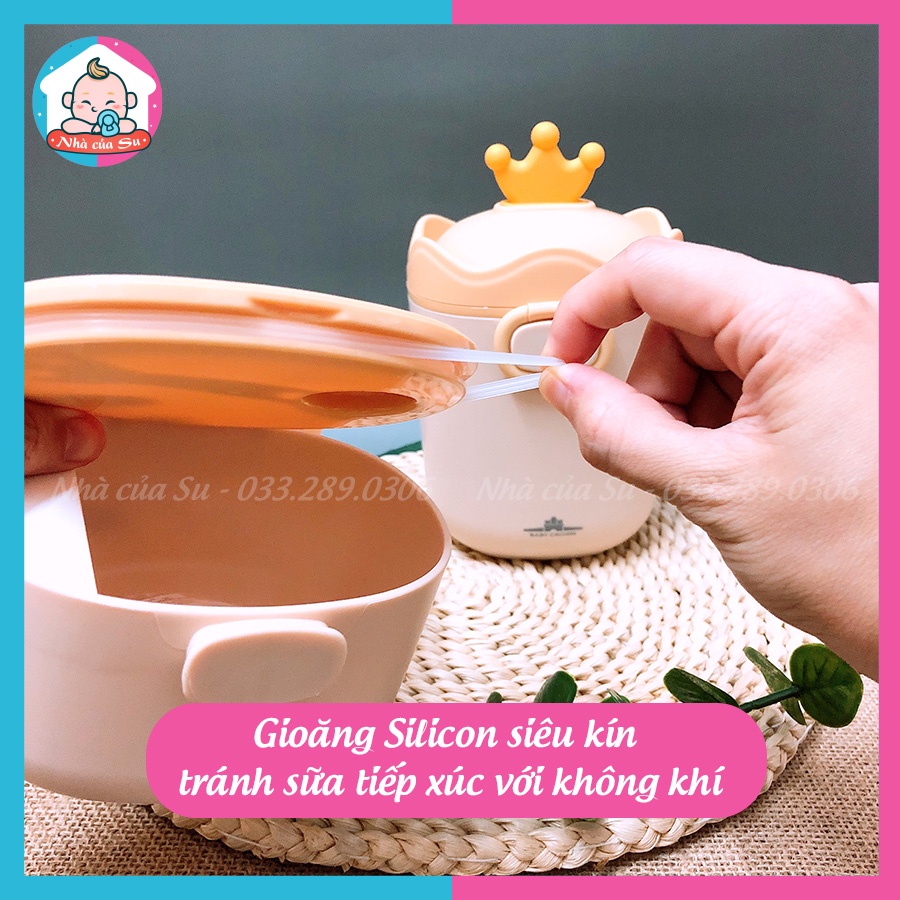 Hộp đựng/trữ sữa bột, đồ khô hình vương miện cho bé Baby Crown 230g và 430g Nhà của Suo