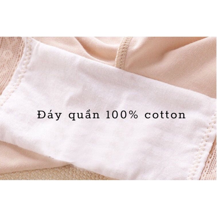 QUẦN LÓT ĐÙI BẦU CẠP CHÉO PHỐI REN MẶC TRONG VÁY BIGSIZE 85kg CHẤT COTTON CAO CẤP