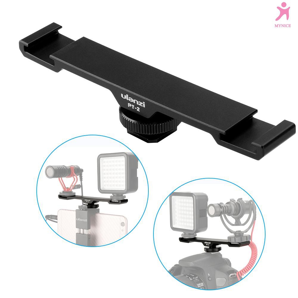 Đế hai Hot Shoe Ulanzi PT-2 cho máy ảnh DV DSLR mic đèn led