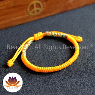 Vòng Tay Dây Ngũ Sắc Thắt Chỉ Màu Tibet Handmade (Vàng Cam), Vòng Tay Phong Thuỷ S45 - Bead Art