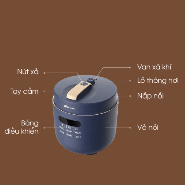 Nồi áp suất điện tử đa năng BEAR YBL-A50M1 màu xanh  ,bảo hành 12 tháng