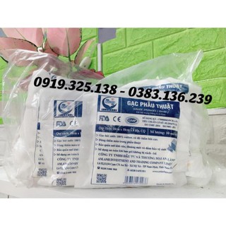 10 gói Gạc y tế phẫu thuật cản quang VT - An Lành 10cm x 10cm x 8 lớp ( 100 miếng)