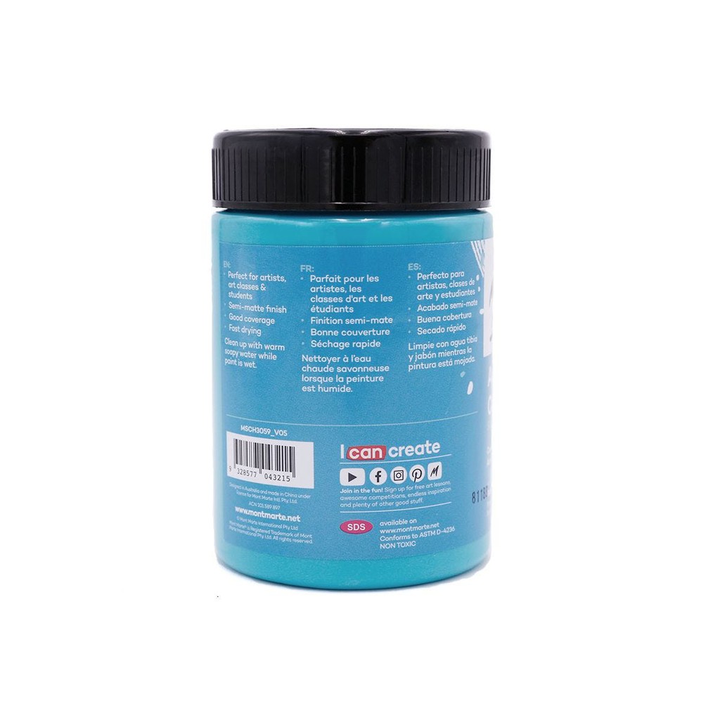 Màu Acrylic Mont Marte 300ml - Turquoise - Acrylic Colour Paint Signature 300ml (10.1oz) - MSCH3059