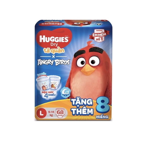 Bỉm Huggies tã quần size M 74, L 68, XL 62, XXL 56 miếng