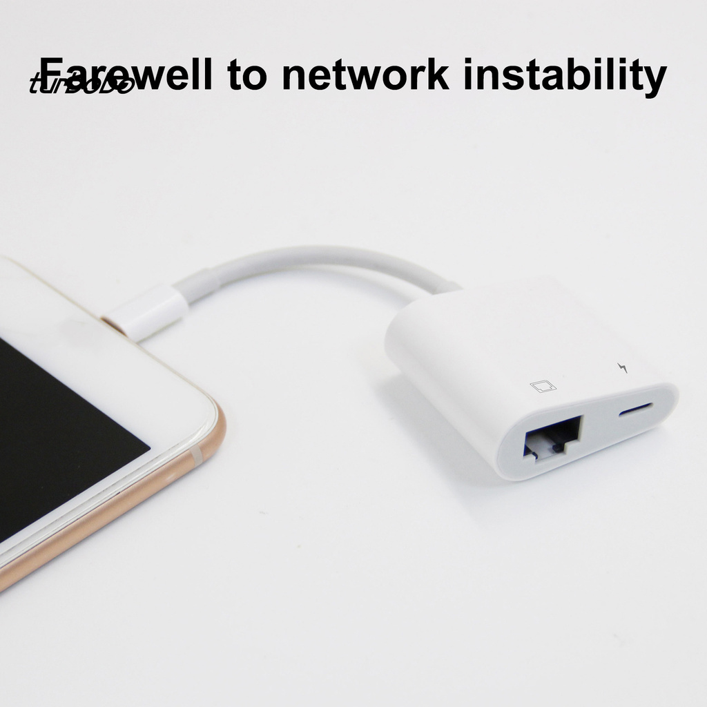 Đầu chuyển đổi Ethernet bằng ABS từ 8pin sang RJ45 thích hợp cho thiết bị Apple