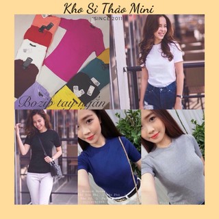 Áo thun nữ tay ngắn Áo thun cổ tròn Áo phông trơn form body nhiều màu Freesize Kho Sỉ Thảo Mini