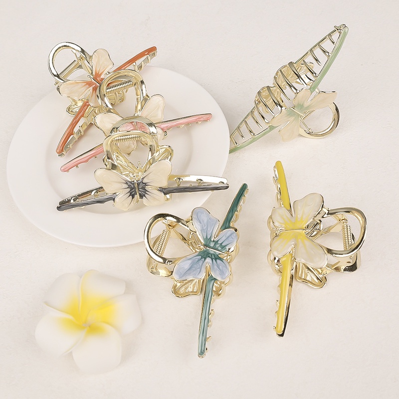 Kẹp Tóc Kim Loại Hình Bướm Sang Trọng Đơn Giản Cho Nữ