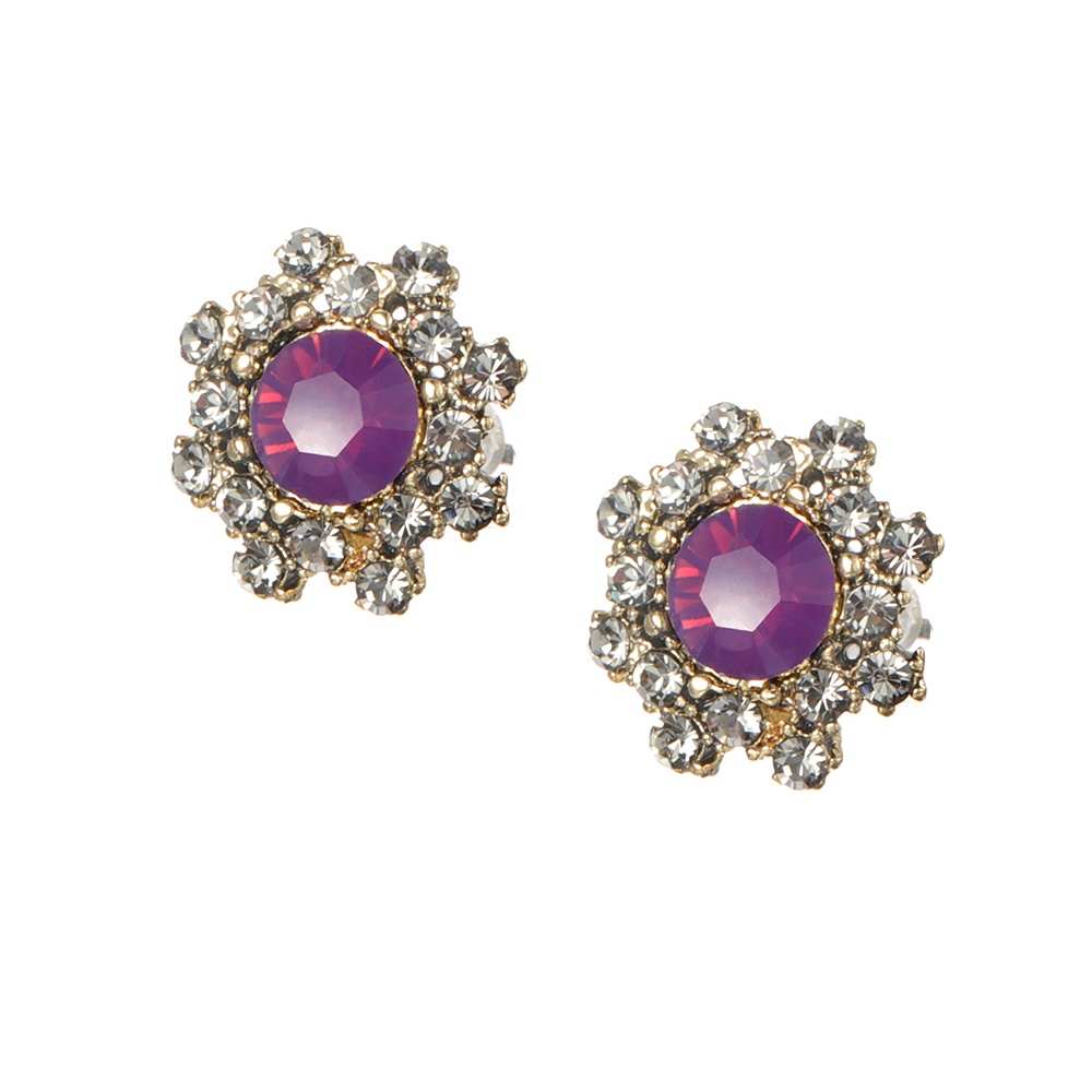 Bông Tai HìNh Hoa TuyếT ĐíNh Đá Phong CáCh Vintage