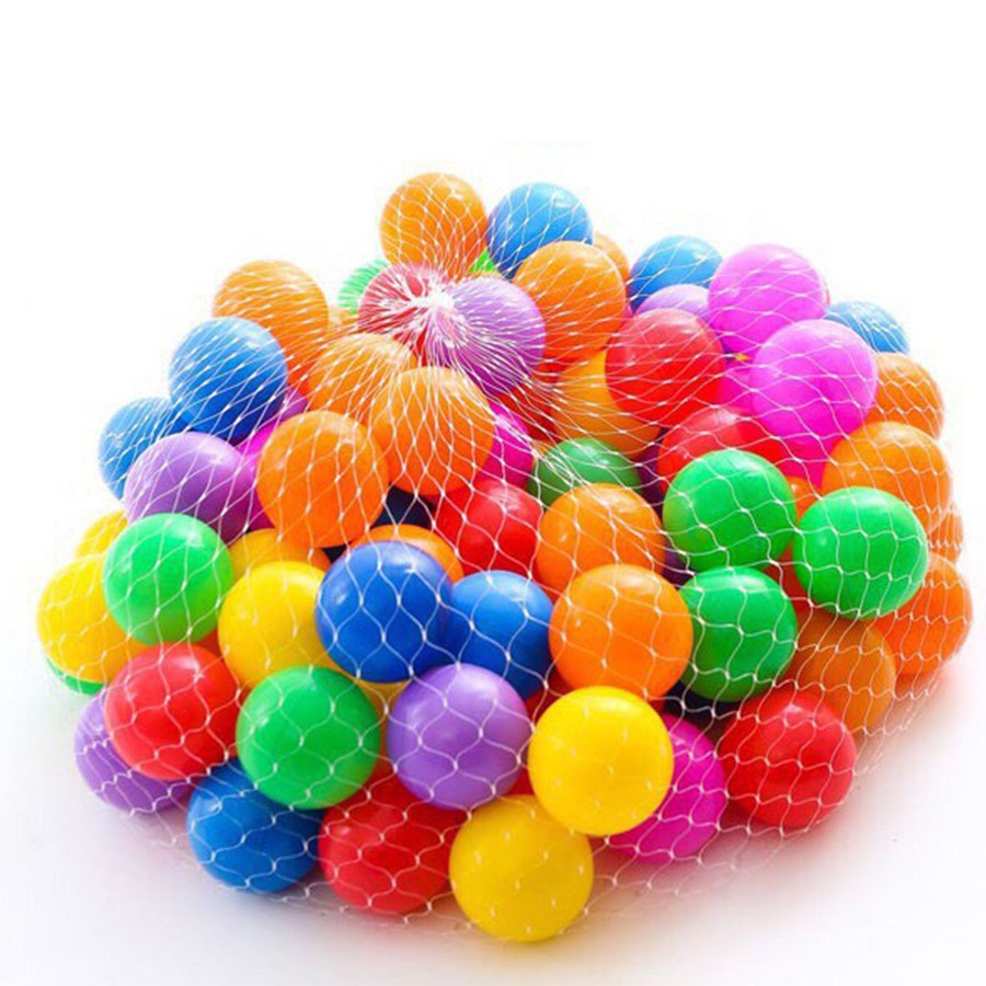 Túi 100 quả bóng nhựa mềm đồ chơi cho bé size 5.5cm