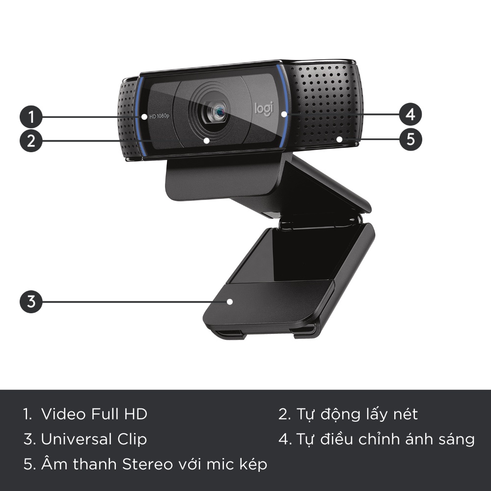 [Mã ELMALL27 giảm 10% đơn 500K] Webcam Logitech C920 Full HD Pro