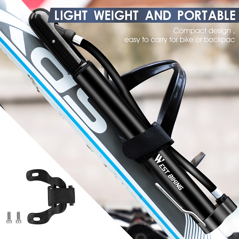 Bơm Xe Đạp WEST BIKING Áp Lực Cao 120PSI Van Presta Schrader Phổ Biến Nhỏ Gọn Tiện Lợi