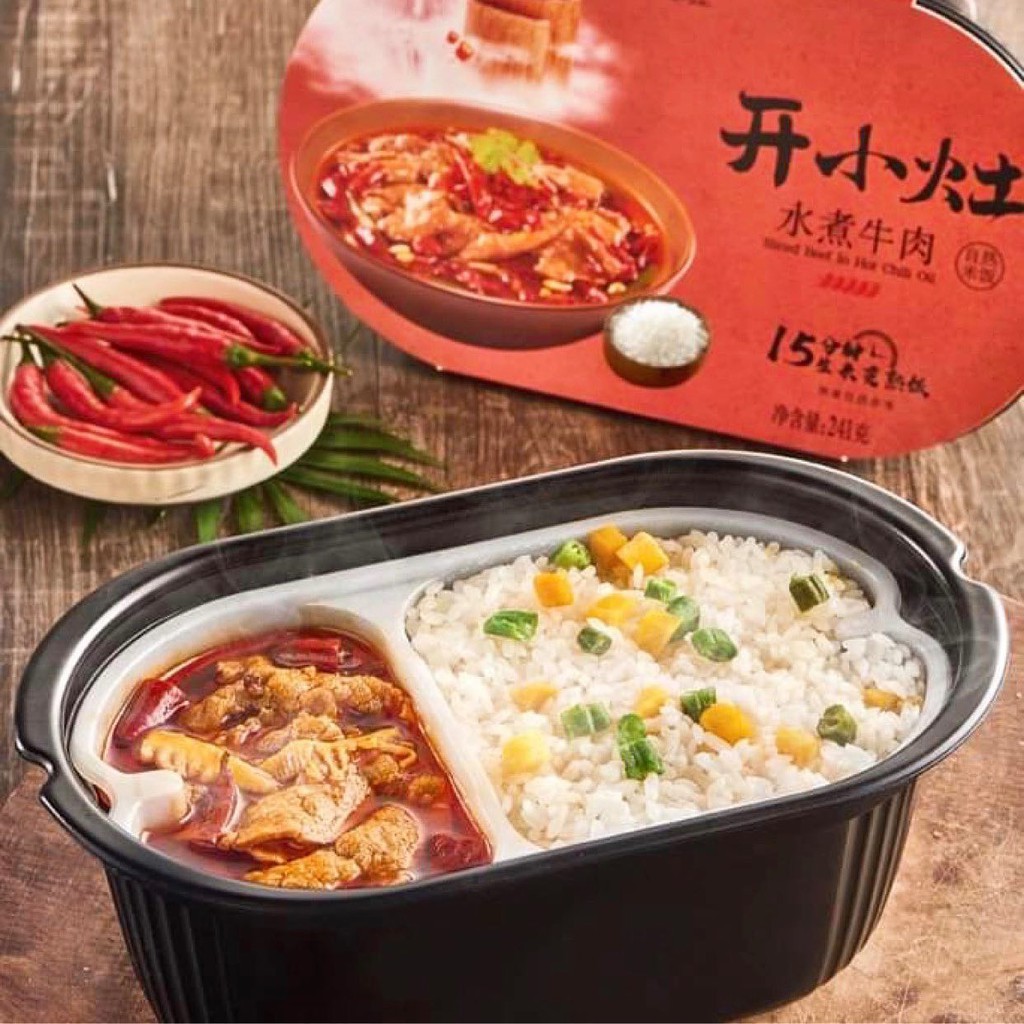 Cơm tự sôi Khai Tiểu Táo vị bò cay
