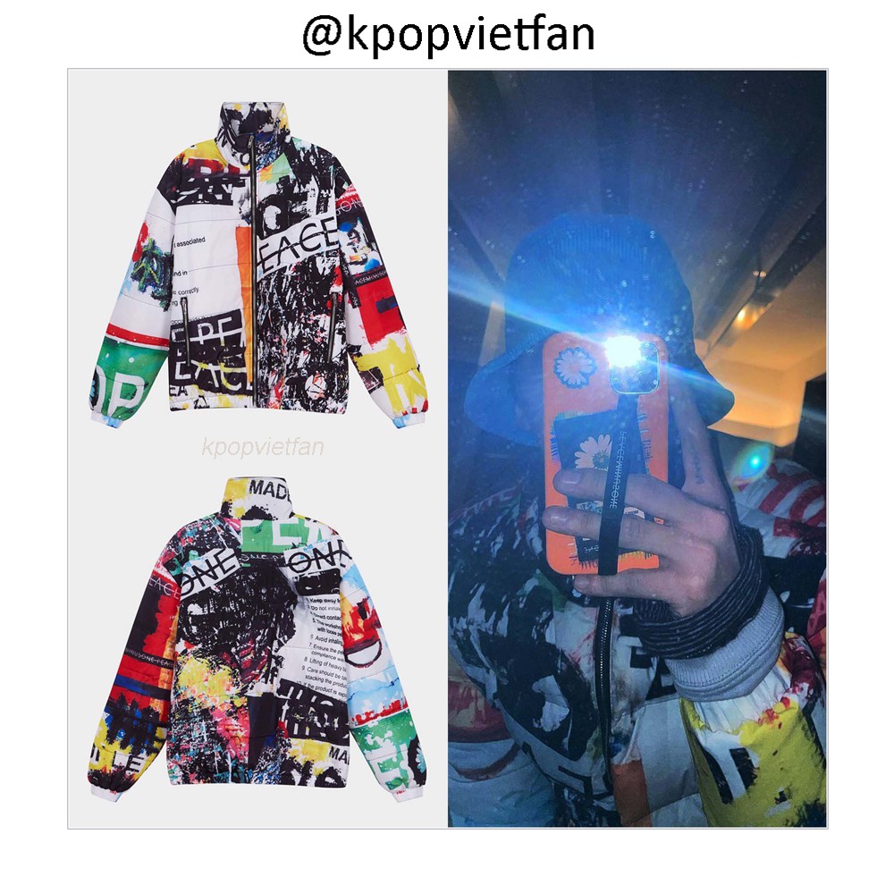 Áo khoác phao bomber jacket PEACEMINUSONE ARTIS nghệ thuật giống GDRAGON update INS mới nhất hot năm 2021