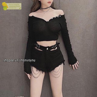 Quần sooc phối xích CVRD MT752 thời trang, sành điệu, đẹp rực rỡ, freeship 50k, chuẩn store, hàn quốc