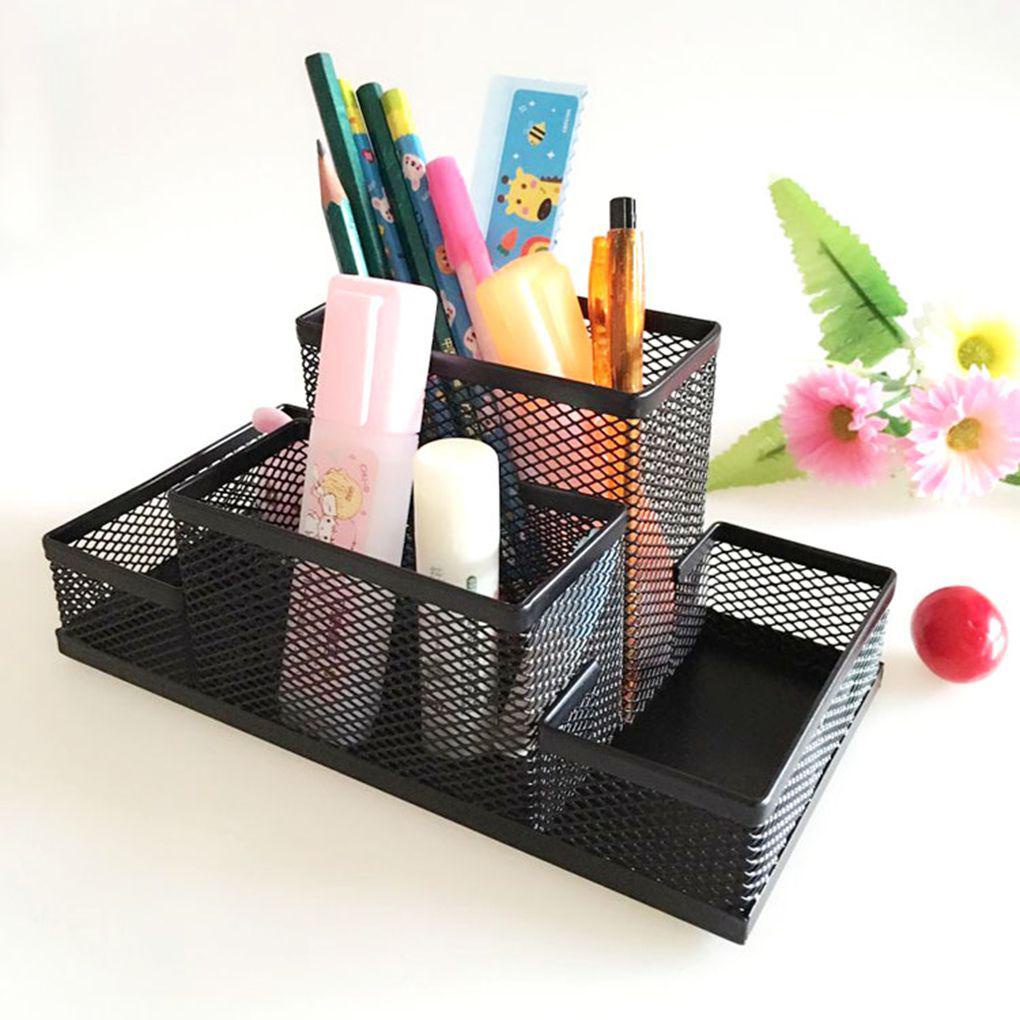 Hộp Đựng Bút Dạng Lưới 4 Ngăn Sắp Xếp Gọn Gàng Cho Văn Phòng