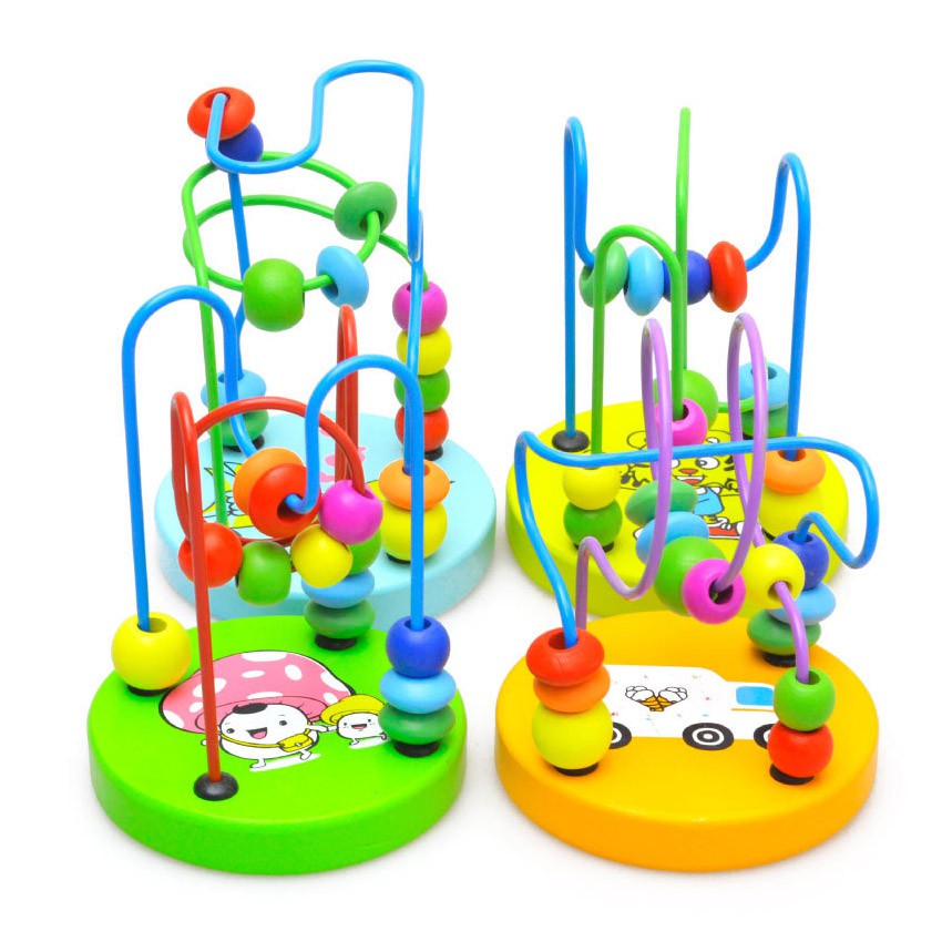 [Mã LIFETOYS1 giảm 30K đơn 99K] Combo 4 món đồ chơi - luồn hạt - con sâu gỗ - đàn gỗ 8 thanh - tháp 7 màu