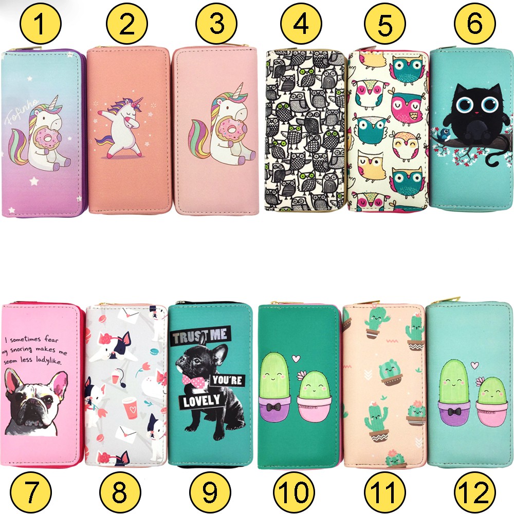 Bóp Ví Dài Cầm Tay Nữ Hoạt Tiết Hoạt Hình Nhiều Mẫu Link 1