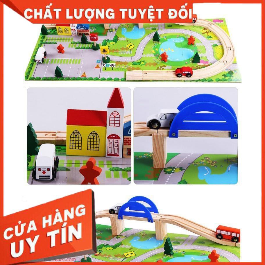 Mô hình Đồ chơi Đoàn Tàu Lượn-Thành Phố bằng gỗ