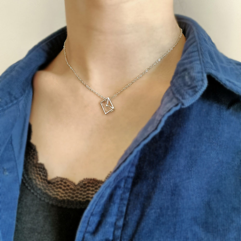 vòng cổ Mặt Hình Phong Thư Đính Đá Thời Trang Cho Nữ