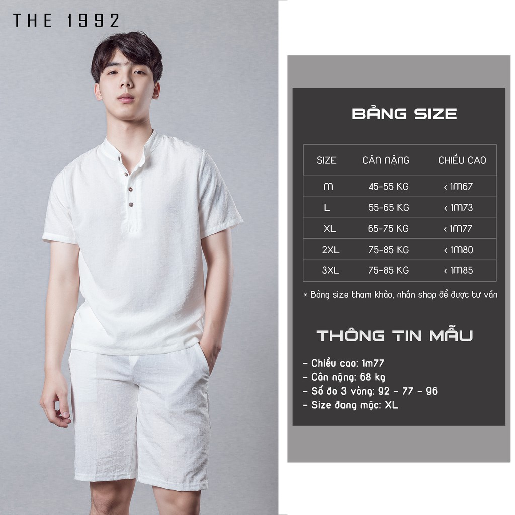 Đồ bộ nam đũi THE 1992 Bộ đũi nam cổ tàu cao cấp | BigBuy360 - bigbuy360.vn