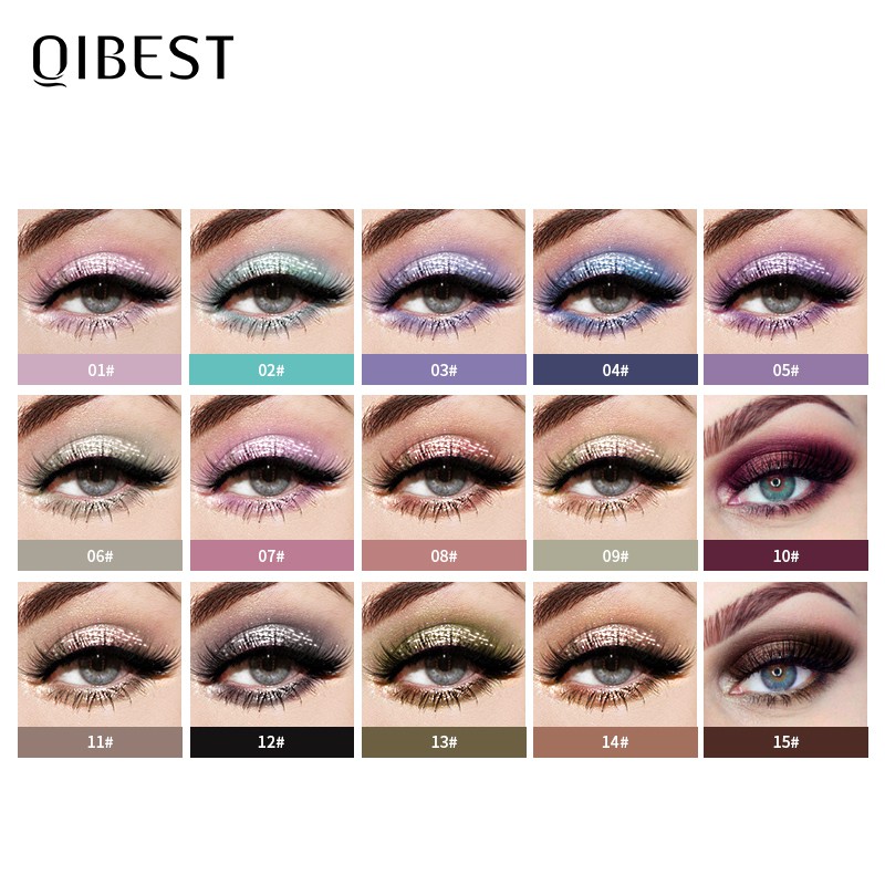 Phấn mắt dạng lỏng QIBEST E18045 15 màu nhũ ánh kim tùy chọn 23g | BigBuy360 - bigbuy360.vn