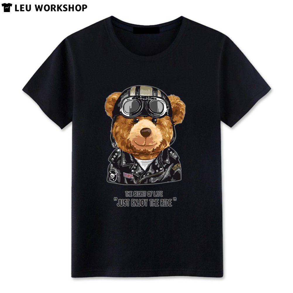 Áo thun unisex in hình Gấu PHI CÔNG trắng, đen