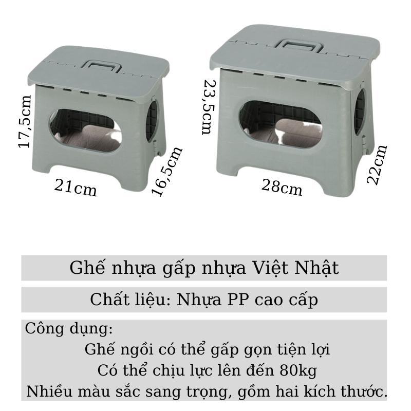 Ghế nhựa gấp gọn Ghế xếp cao tiết kiệm không gian nhựa Việt Nhật cao cấp