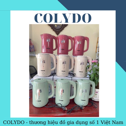 Ấm siêu tốc Nhật Bản sôi nhanh , bình đun nước 2 lớp 2.5 lít inox 304 an toàn chống nóng - COLYDO