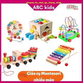 Bộ đồ chơi 💖FREESHIP💖 Giảm 20K Khi Nhập [DOCHOIGO20k]  Combo đồ chơi trí tuệ bằng gỗ montessori cho bé