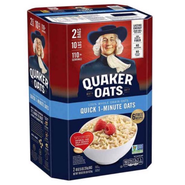 Yến mạch Mỹ Quaker Oats thùng 4.52kg (quick 1 minute)