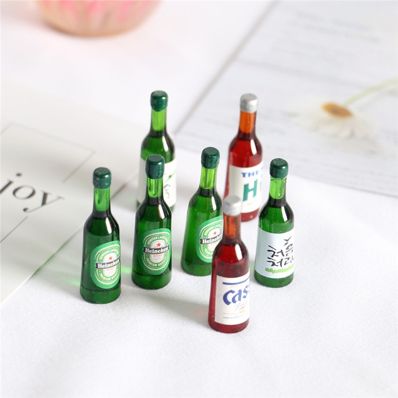 Trang trí Decor nhà cửa- Mô hình Chai nước giải khát cao 3,5 cm mini trang trí bàn làm việc, bàn học, nhà búp bê