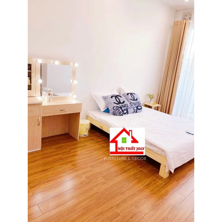 GIƯỜNG BỆT KIỂU HÀN GỖ THÔNG MỸ TỰ NHIÊN - LÁNG MỊN SƠN PU BÓNG - KHÁCH VỀ TỰ LẮP RÁP