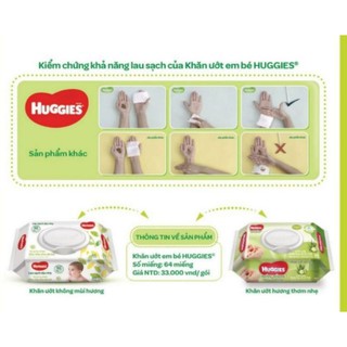 Khăn ướt Huggies hộp 64 miếng