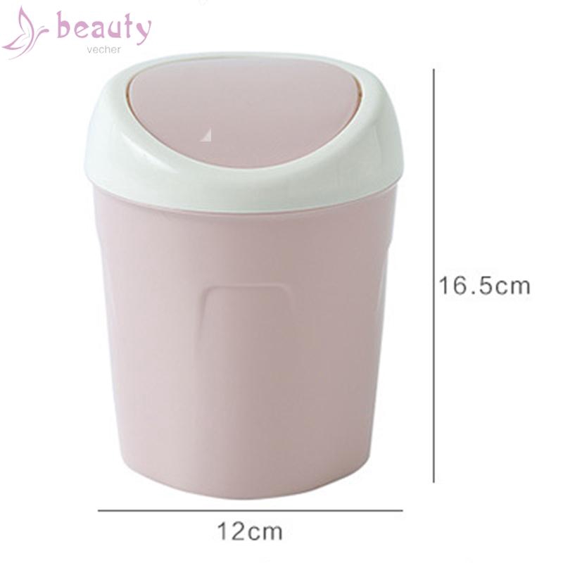 Thùng rác mini để bàn có nắp xoay dùng trong văn phòng/tại nhà