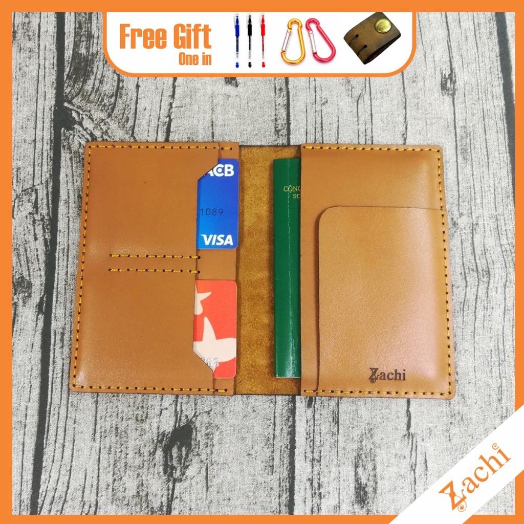 [Zachi] Ví đựng passport hộ chiếu da bò handmade   PP831