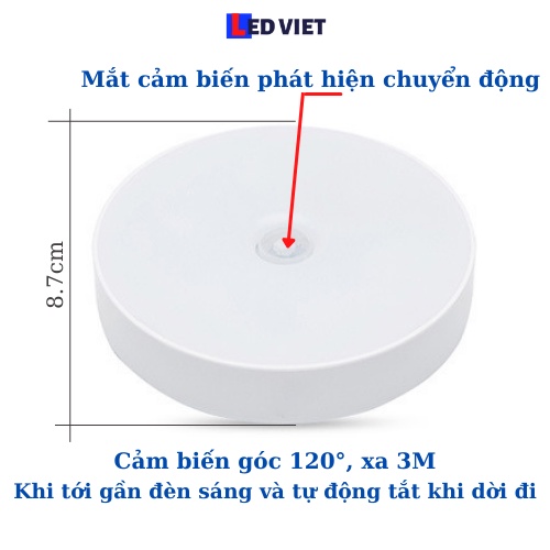 Đèn cảm biến chuyển động cảm ứng cầu thang dán tường tủ đồ quần áo bếp tích điện sạc điện