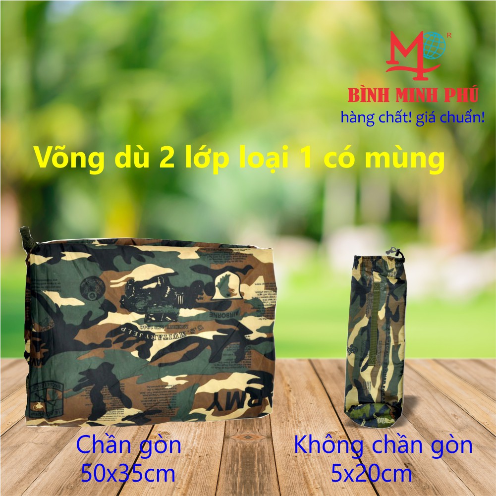 VÕNG DÙ RẰN RI LOẠI 1 DẦY DẶN 2 LỚP CHẦN GÒN CÓ MÙNG TIỆN DỤNG DU LỊCH ĐI PHƯỢT