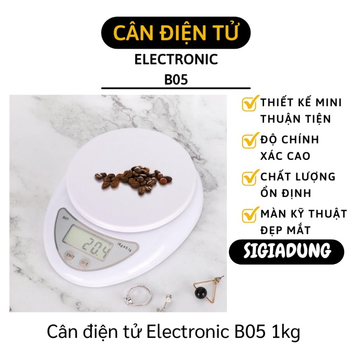 [SGD] Cân Nhà Bếp - Cân Tiểu Ly Điện Tử Mini Electronic B05 1kg, Độ Chính Xác Cao 9675