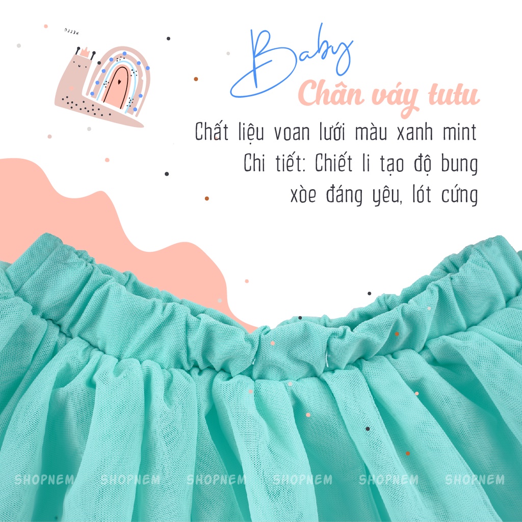 [HÀNG TỐT] Chân váy tutu 3 màu lót cứng - Quần áo cho bé ShopNEM